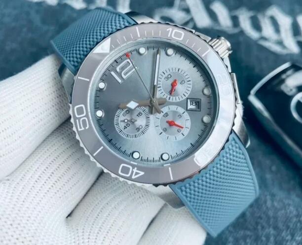 Luxury New Men's Automatic Watch Ceramic Ring Mouth Mechanical Rubber Black Blue Fashion Watches