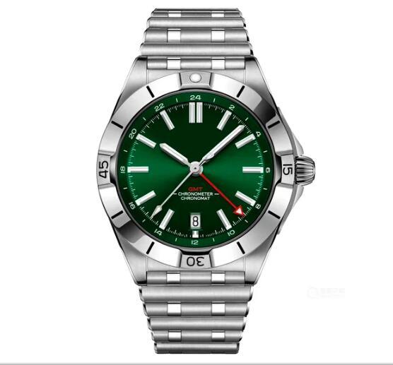 Luxury New Automatic Watch for Men Mechanical Watches 904L Stainless Steel GMT Chronomat Super-LumiNova Green Blue Sapphire 42mm