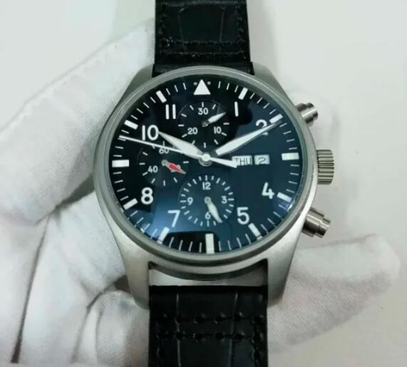 Luxury New Mens Mechanical Watch Automatic Pilots Brown Black Beather Blue Fashion Watches