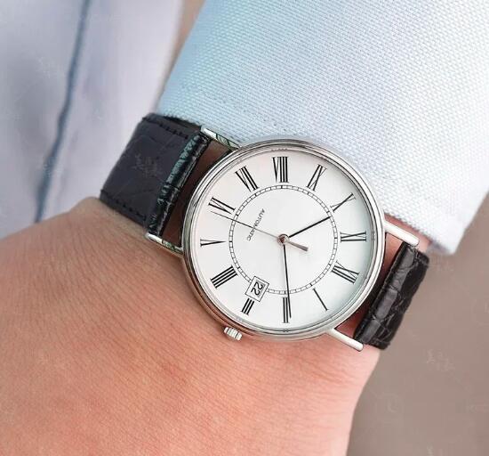 Luxury New Rose Beauty Mens Mechanical Watch Elegant Gentleman Automatic Black Leather Sport Watches