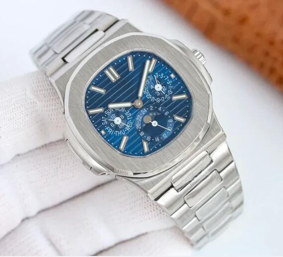 Luxury New Automatic Watch for Men Mechanical Watches Stainless Steel Silver Black Blue Rose Gold MoonPhase Three Eye 40mm