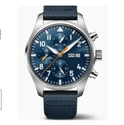 Luxury New Automatic Watch for Men Mechanical Watches Stainless Steel Big Pilots Brown Leather Green Blue Dial 43mm