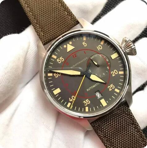 New Pilots Watch Automatic Brown Dial Luxury sports Men Mechanical WristWatch Black Brown Leather