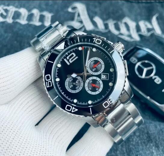 Luxury New Mens Watch Rotatable Ceramic Ring Automatic Mechanical Steel Strap Reloj Hombre