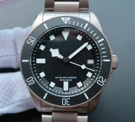 Men's Watch Automatic Mechanical Movement Black Blue Ceramic Bezel Stainless Steel Bracelet 42mm