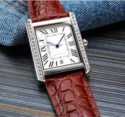 Luxury New Mens Tanks Automatic Mechanical Watch Black Brown Beathe Scratch-proof Diamond Fashion Watches
