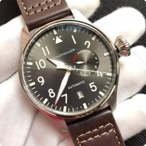 New Pilots Watch Automatic Brown Dial Luxury sports Men Mechanical WristWatch Black Brown Leather