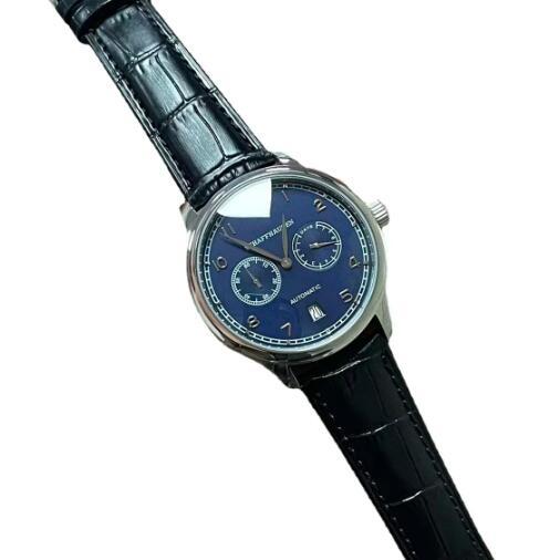 Luxury New Mens Mechanical Watch Automatic Portugieser Blue Black Leather Relogio Masculino