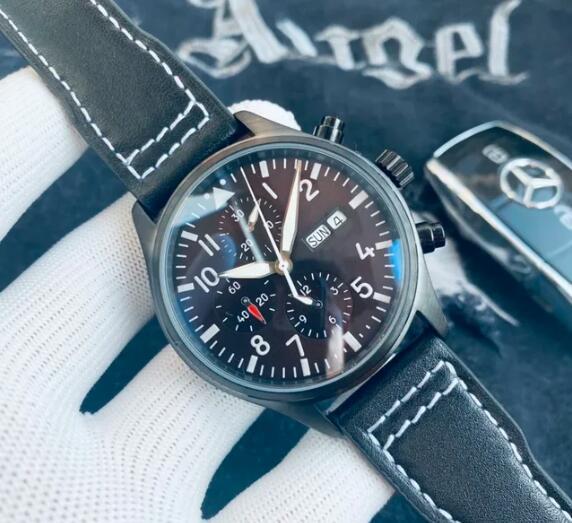 Luxury New Mens Pilot Calendar Sports Watch Automatic Mechanical Black Leather Reloj Hombre