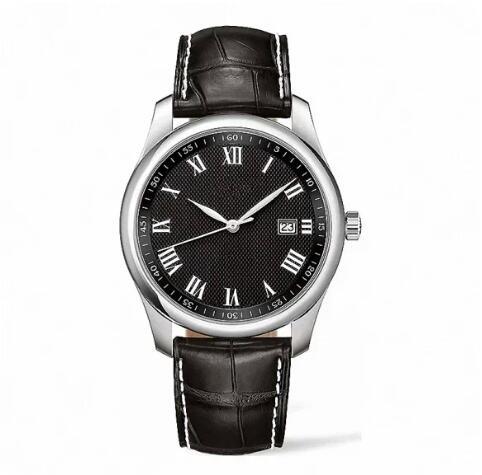 Luxury New Mens Watch Calendar Automatic Mechanical Black Leather Fashion Watches