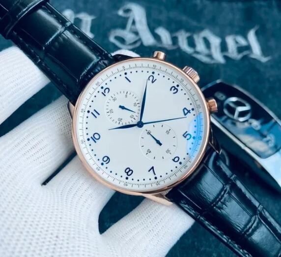 Top Luxury Brand High Quality Dial 43mm Automatic Watch for Men Mechanical Portuguese series Black Leather Business Wristwatch