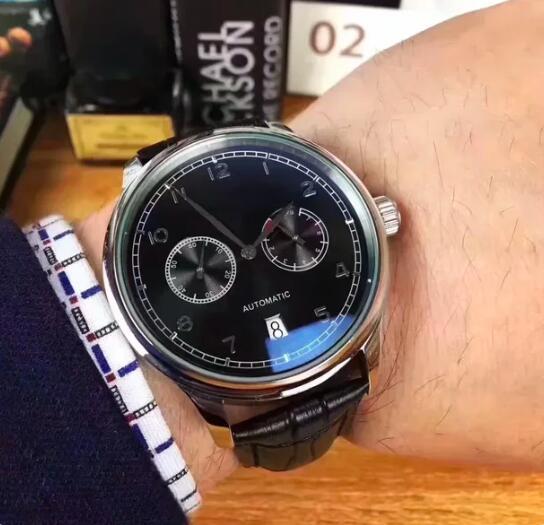 Luxury New Mens Mechanical Watch Pilots Black Leather Automatic Fashion Watches
