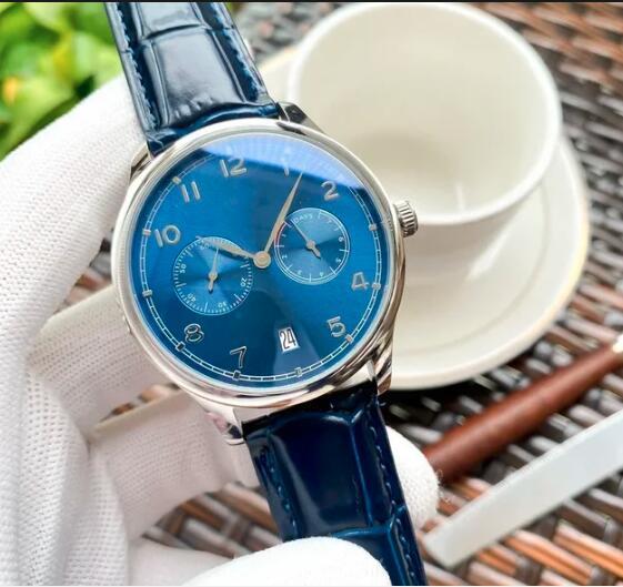 Luxury New Mens Automatic Mechanical Watch Black Blue Leather Rose Gold Fashion Watches