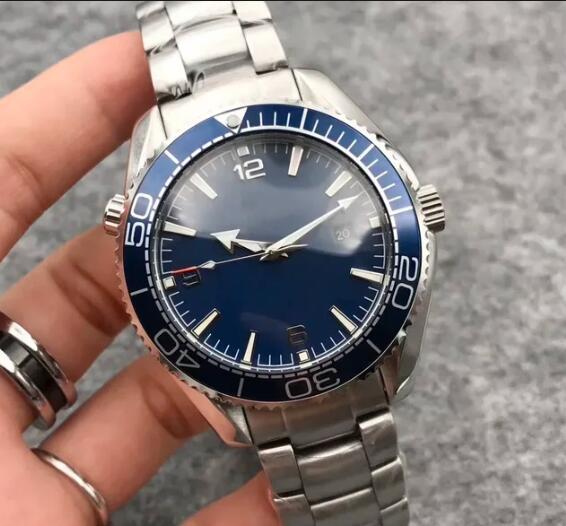 Luxury New Men Mechanical Watch 007 Retro Automatic Watches Ocean Universe Steel Case 600 Relogio Masculino Black Blue Ceramic