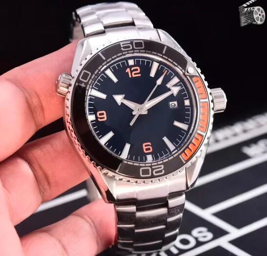 Luxury New Men Mechanical Watch 007 Retro Automatic Watches Ocean Universe Steel Case 600 Relogio Masculino Black Blue Ceramic
