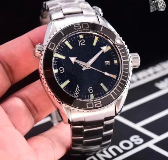 Luxury New Men Mechanical Watch 007 Retro Automatic Watches Ocean Universe Steel Case 600 Relogio Masculino Black Blue Ceramic