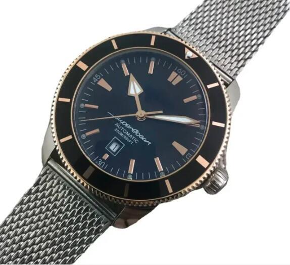 Luxury New New Mens Superocean Automatic Mechanical Watch Ceramic Black Blue Rubber Rose Gold Sport Watches