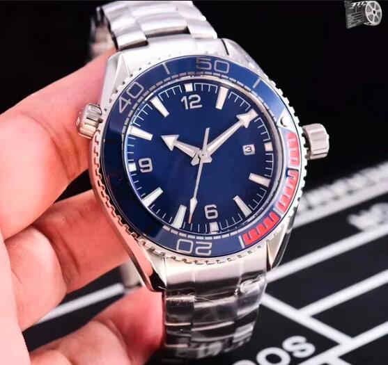 Luxury New Men Mechanical Watch 007 Retro Automatic Watches Ocean Universe Steel Case 600 Relogio Masculino Black Blue Ceramic