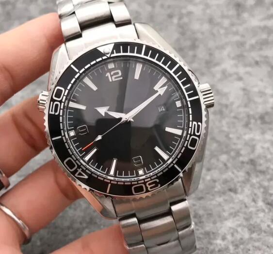 Luxury New Men Mechanical Watch 007 Retro Automatic Watches Ocean Universe Steel Case 600 Relogio Masculino Black Blue Ceramic