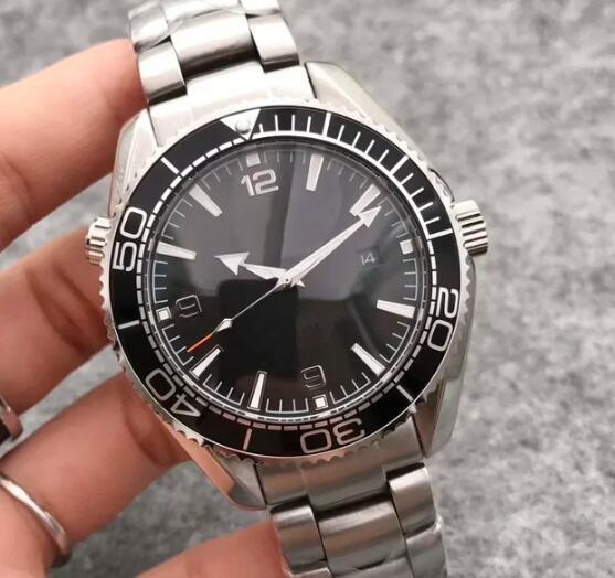 Luxury New Men Mechanical Watch 007 Retro Automatic Watches Ocean Universe Steel Case 600 Relogio Masculino Black Blue Ceramic