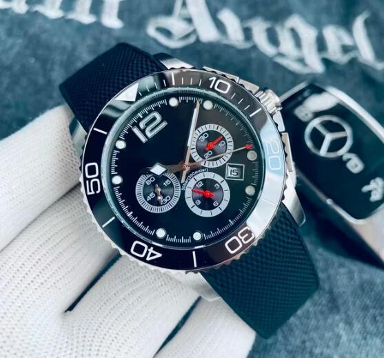 Luxury New Concas Mechanical Mens Watch Automatic Green Rubber Ceramic Fashion Watches