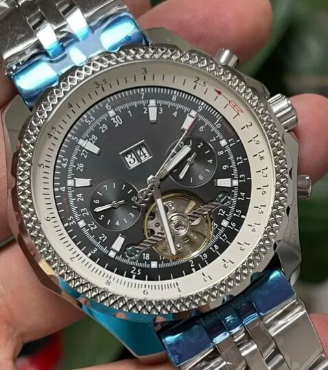 Luxury New Mens Mechanical Watch Black Blue Automatic Tourbillion Sport Watches