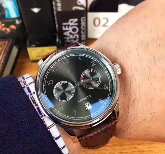 Luxury New Mens Mechanical Watch Pilots Black Leather Automatic Fashion Watches