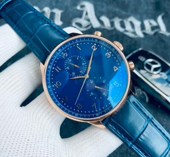 Top Luxury Brand High Quality Dial 43mm Automatic Watch for Men Mechanical Portuguese series Black Leather Business Wristwatch