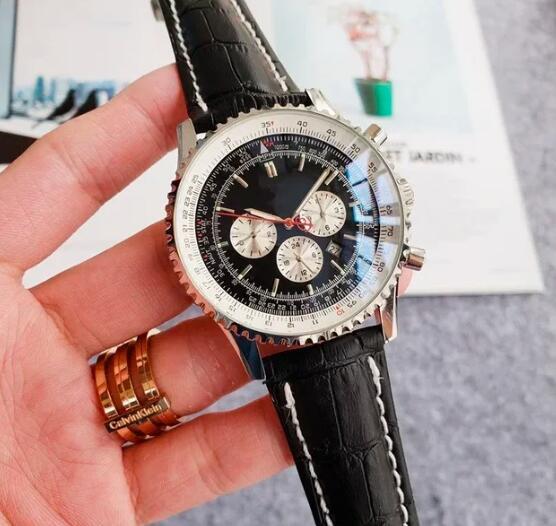 Luxury New Mens Mechanical Watch Automatic Black Blue Leather Sport Watches