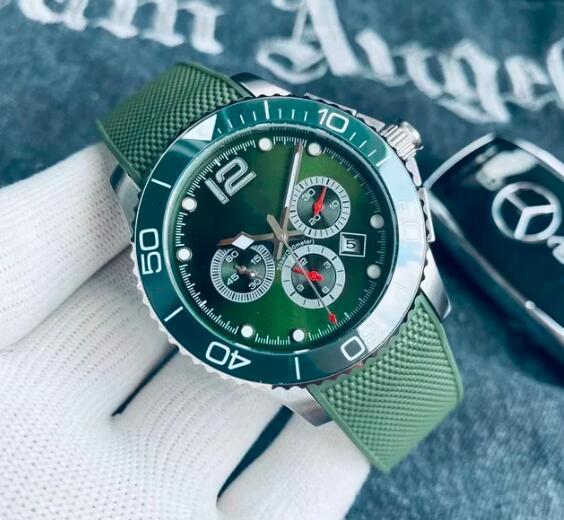 Luxury New Concas Mechanical Mens Watch Automatic Green Rubber Ceramic Fashion Watches