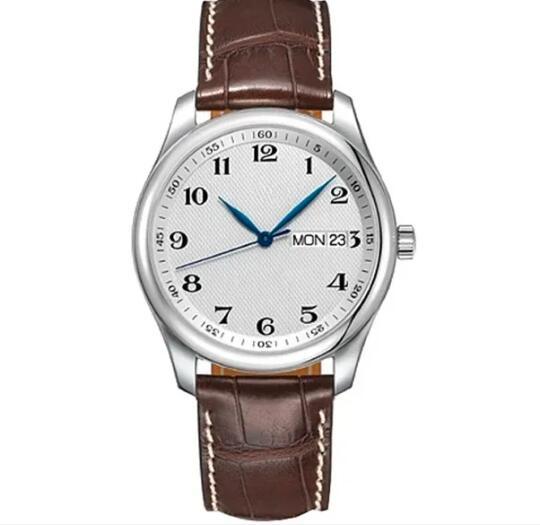 Luxury New Mens Automatic Mechanical Black Brown Leather Watch Relogio Masculino
