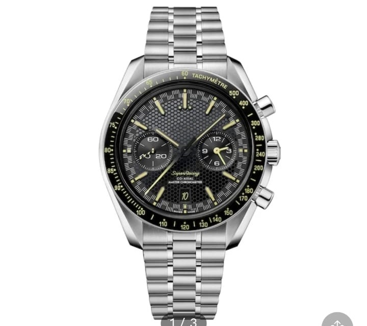 Men's Watch Luxury Brand Stainless Steel Speedmaster Super Racing Black dial 44.25mm watch quartz with chronograph hour timer clock
