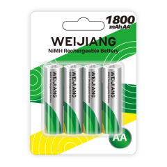 Rechargeable 1800mAh AA NiMH Battery | Weijiang Power