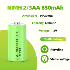 2/3 AA 650mah Batteries