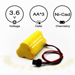 3.6V 900mAh Ni-Cd Emergency Exit Light Battery