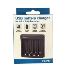 USB to C 4 Slots rechargeable battery charger For AA AAA Ni-mh and Nicd
