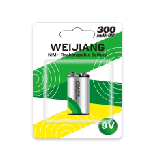 Factory Wholesaler 300mAh 9V NiMH Rechargeable Battery with paper card packing