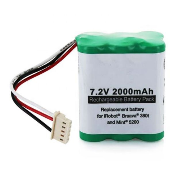 High-Capacity 7.2V 2000mAh Ni-MH Battery for iRobot® Mint® 5200 and Braava® 380t
