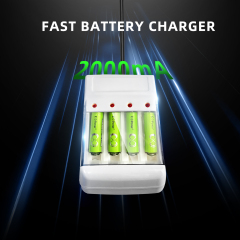 1.2V AA AAA Rechargeable Ni-Mh 4 Slots Smart USB Battery Charger With cover