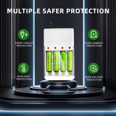 1.2V AA AAA Rechargeable Ni-Mh 4 Slots Smart USB Battery Charger With cover