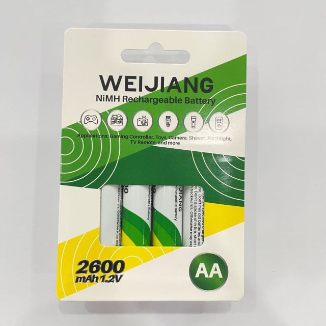 2600mAh AA NiMH Rechargeable Battery with Paper Card Packaging