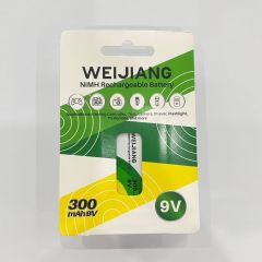 Custom High-Capacity 250mAh 9V NiMH Rechargeable Battery