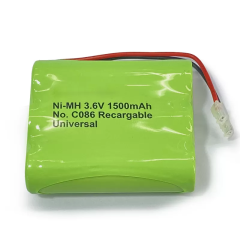 1C NiMH Battery Pack 3.6V 1500mAh Rechargeable Battery for RC Toys & Electric Cars