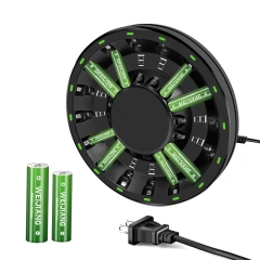 Round Large 16-Slot Fast Ni-MH/Ni-CD Battery Charger AA AAA Rechargeable Batteries