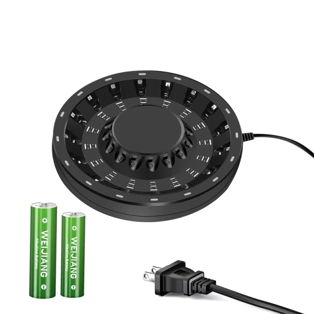 Round Large 16-Slot Fast Ni-MH/Ni-CD Battery Charger AA AAA Rechargeable Batteries