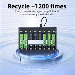 1.2V DC 2200mA Output Rechargeable AAA AA 8 Slots Portable NiMH NiCd Battery Charger