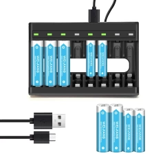 1.2V DC 2200mA Output Rechargeable AAA AA 8 Slots Portable NiMH NiCd Battery Charger