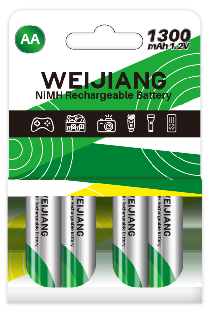 4 park Customized AA Solar Batteries 1300mAh NiMH AA Rechargeable Battery Cells