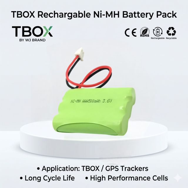 Compact T-Box Backup Power OEM 3.6V 500mAh Ni-MH Battery