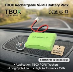 Compact T-Box Backup Power OEM 3.6V 500mAh Ni-MH Battery